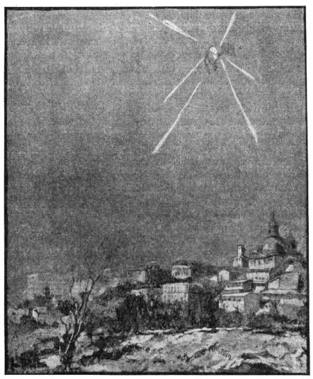 Fig. 57.—Explosion of a Fire-Ball above Madrid, February 10, 1896.
