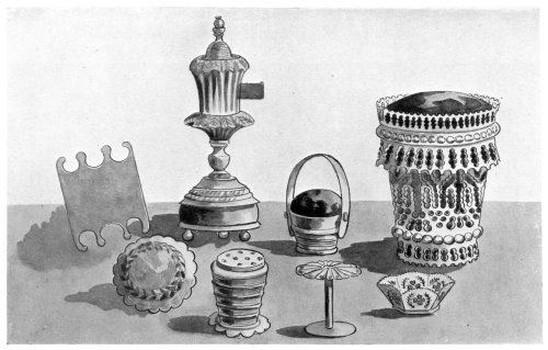 FIG. 77.—OLD WORKBOX FITTINGS.

(In the Author's collection.)