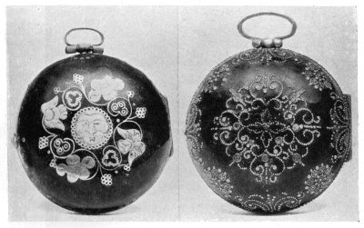 FIG. 88.—TWO ANTIQUE WATCH CASES.