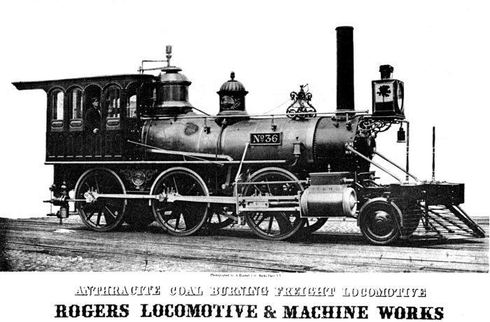 ANTHRACITE COAL BURNING FREIGHT LOCOMOTIVE
Photographed by A. Raphael 1 St. Marks Place N.Y.
ROGERS LOCOMOTIVE & MACHINE WORKS