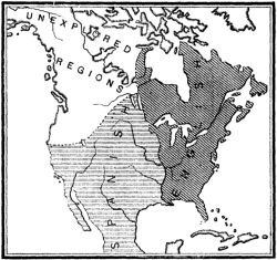 North America at Close of French Wars, 1763.