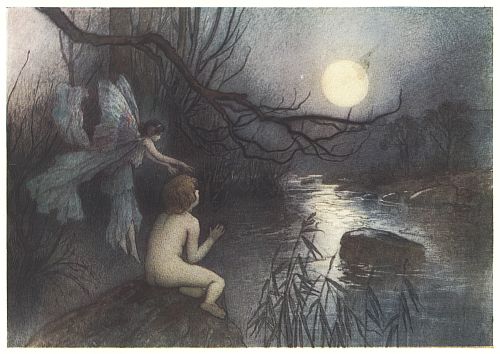 "He watched the moonlight on the rippling river." P. 101.