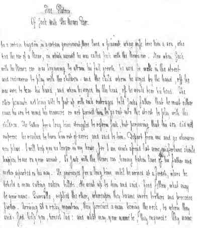 Manuscript of History of Jack with the Bear’s
Ear