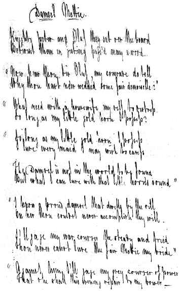 Manuscript of Damsel Mattie