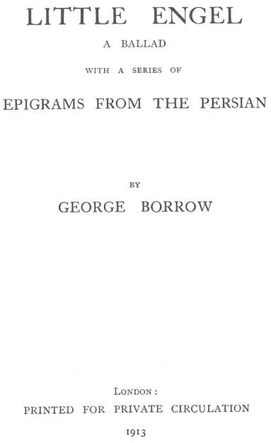 Title page of Little Engel