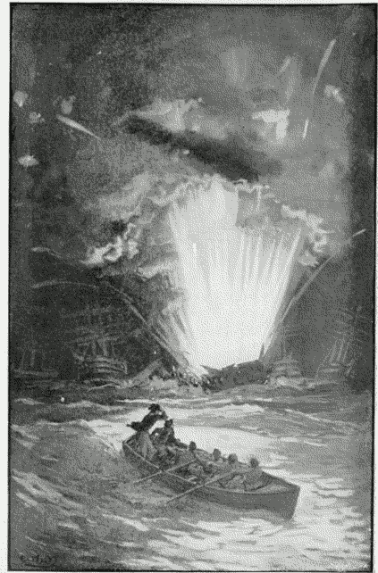COCHRANE SCATTERS THE FRENCH FLEET IN THE BASQUE ROADS BY HIS TERRIBLE EXPLOSION-SHIP.