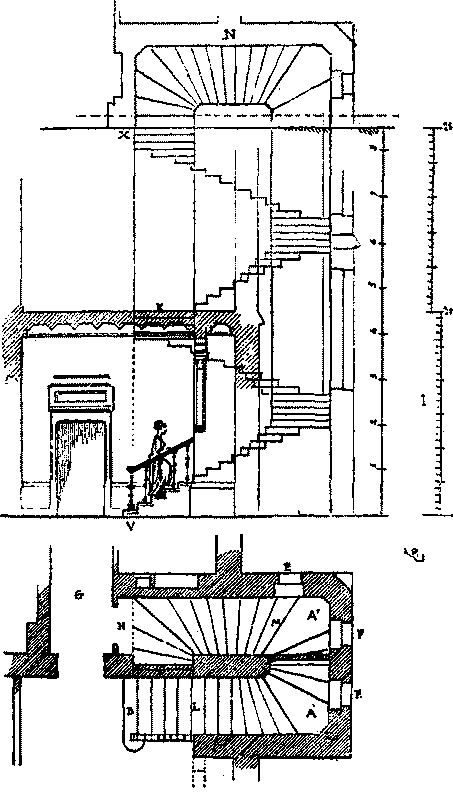 Fig. 39—Le trac du grand escalier.