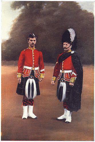 PRIVATE AND CORPORAL OF THE GORDON HIGHLANDERS. Photo by Gregory & Co., London.