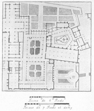 Fig. 34. Ground-plan of part of the Monastery of Citeaux. From a plan dated 1718.