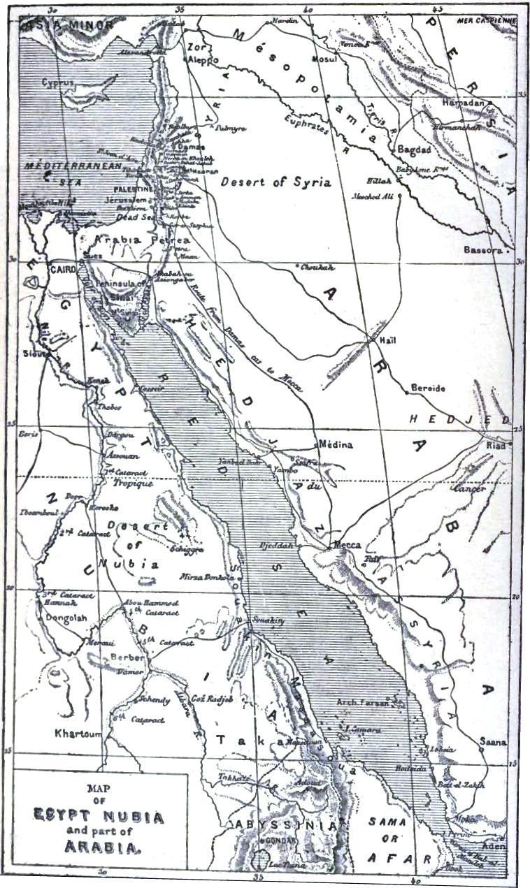 Map of Egypt, Nubia, and part of Arabia