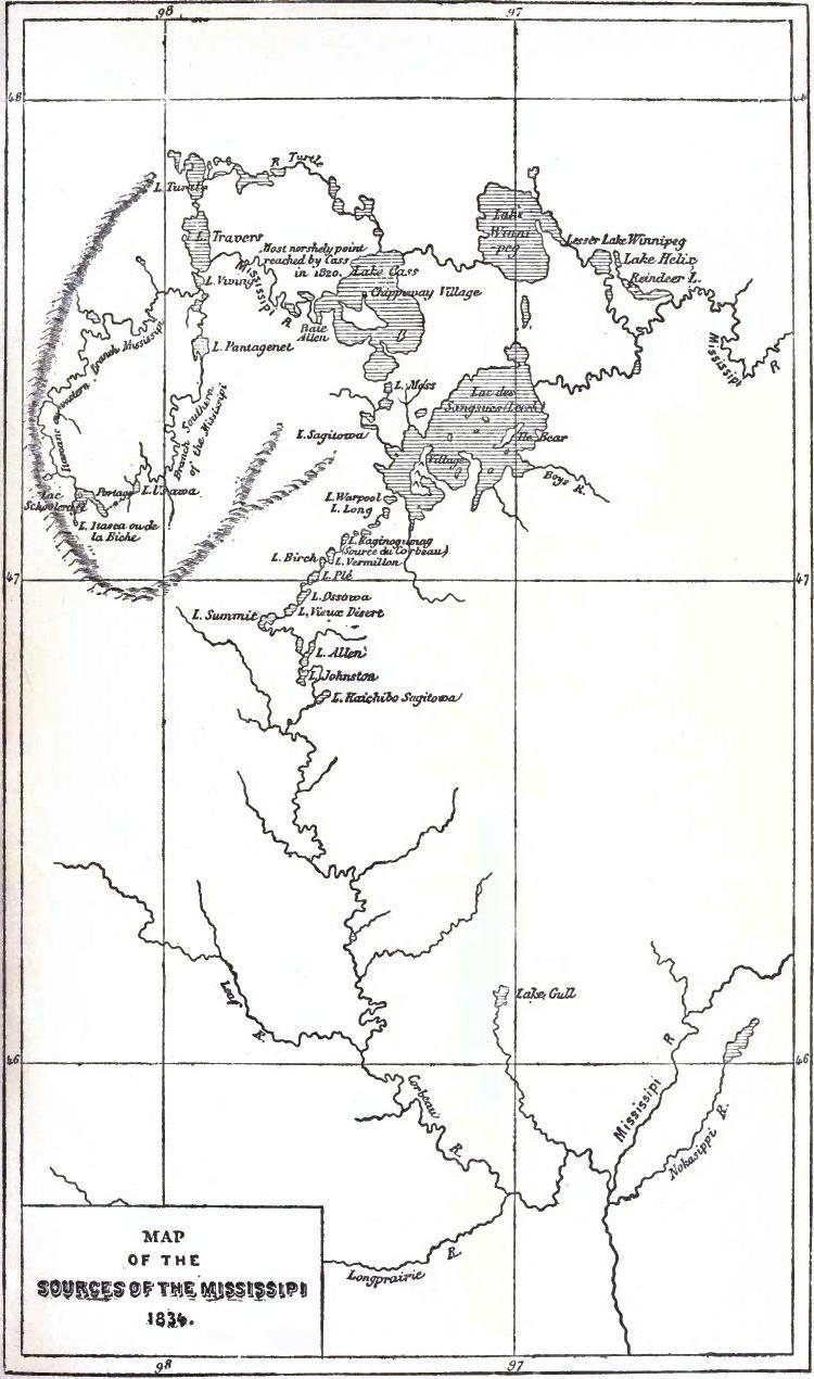 Map of the sources of the Mississippi, 1836