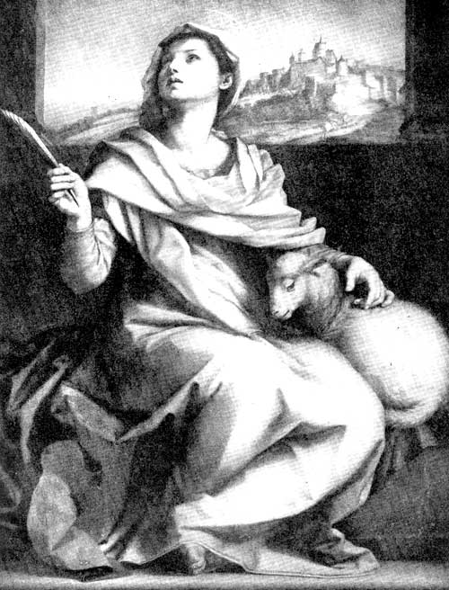 Fig. 43. St. Agnes and Her Lamb. Andrea del Sarto. Pisa Cathedral,
Italy
