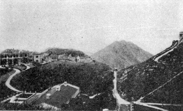 VIEW ON "THE PEAK"; GOVERNOR'S RESIDENCE IN THE LEFT
BACKGROUND.