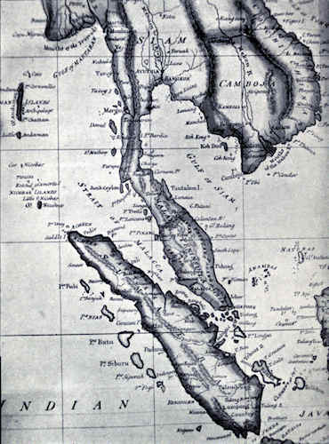 Map of Malayan Peninsula and Sumatra