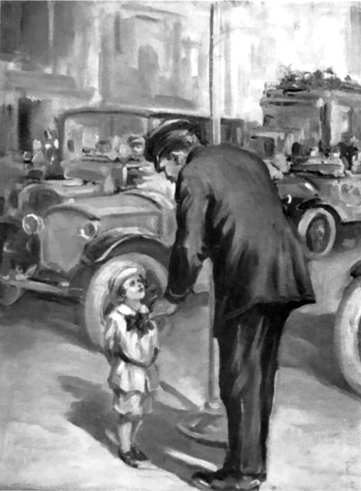 Sunny Boy was speaking to the tall policeman who
directed traffic from the center of the street.

(See Page 193)