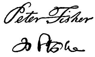 Signature of Peter Fisher and Lewis Peter Fisher