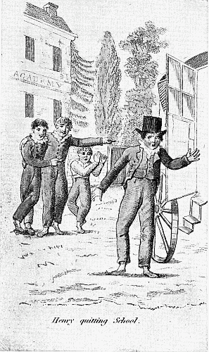 Henry quitting School.

ILLUSTRATION FROM "SKETCHES OF JUVENILE CHARACTERS" (E. WALLIS. 1818)
