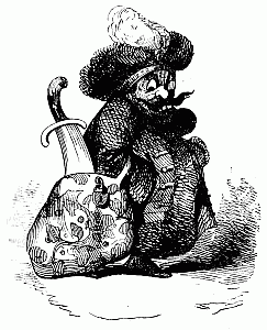 "BLUE BEARD." ILLUSTRATION FROM "COMIC NURSERY TALES." BY A. CROWQUILL (G. ROUTLEDGE. 1845)