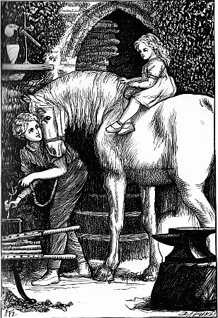 ILLUSTRATION FROM "GUTTA PERCHA WILLIE." BY ARTHUR HUGHES (STRAHAN. 1870. NOW PUBLISHED BY BLACKIE AND SON)