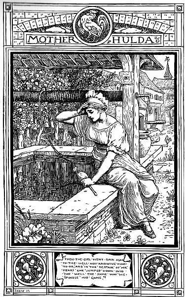 ILLUSTRATION FROM "HOUSEHOLD STORIES FROM GRIMM." BY WALTER CRANE (MACMILLAN AND CO. 1882)