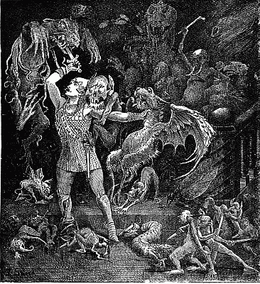 ILLUSTRATION FROM "THE RED FAIRY BOOK." BY LANCELOT SPEED
(LONGMANS, GREEN AND CO.)