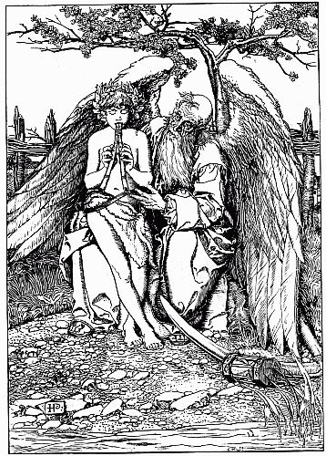 ILLUSTRATION FROM
"THE WONDER CLOCK."
BY HOWARD PYLE

(HARPER AND BROTHERS. 1894)