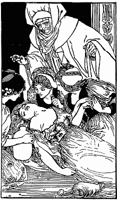ILLUSTRATION FROM "THE SLEEPING BEAUTY."
BY R. ANNING BELL (DENT AND CO.)