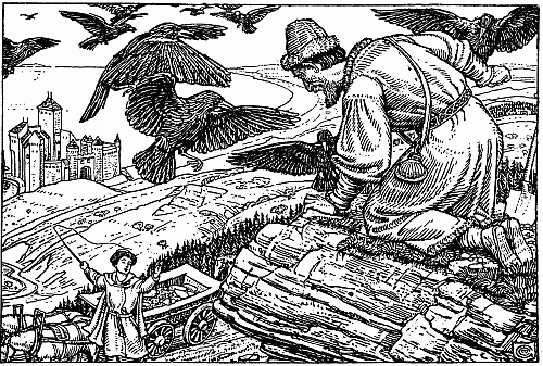 ILLUSTRATION FROM "RUSSIAN FAIRY TALES" BY C. M. GERE (LAWRENCE AND BULLEN. 1893)