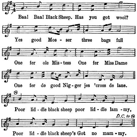 Baa Baa Black Sheep Musical Notation