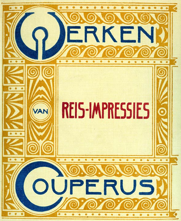 Oorspronkelijke voorkant. Tekst: Werken van Couperus: Reis-Impressies.
