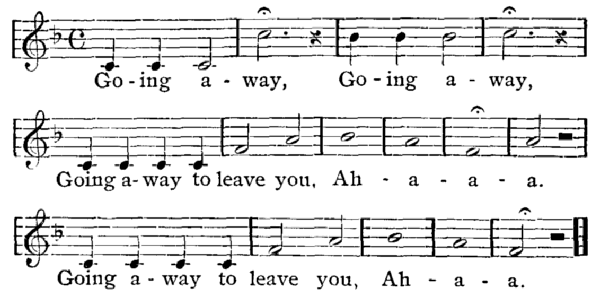 Sheet music for the song "Going Away"