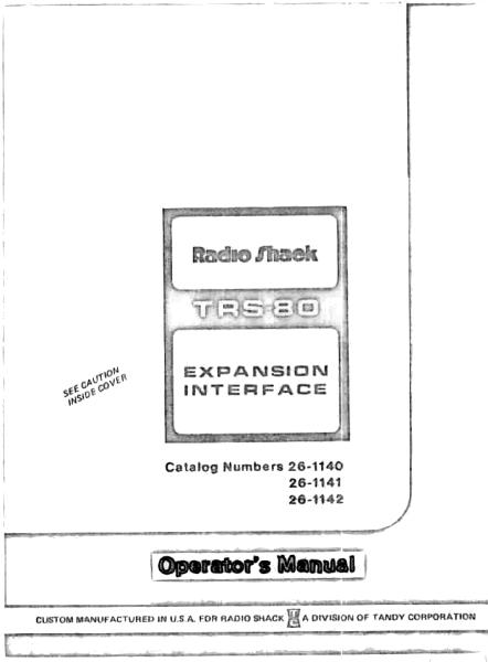 Radio Shack
TRS-80
EXPANSION
INTERFACE