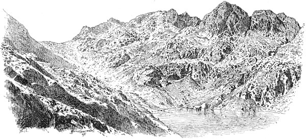 Baissa di Valmasca, crestone del M. Capelet e monti a
ovest del Lago del Basto