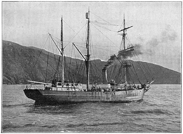 De Nimrod, het schip der expeditie.