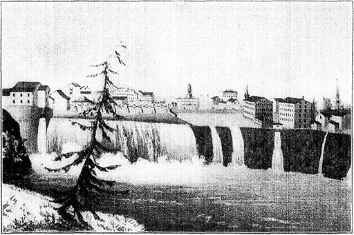 Falls of the Genesee River at Rochester About 1850