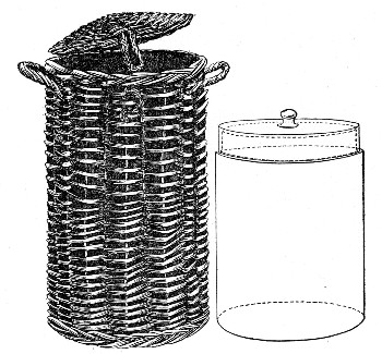 Fig. 109.—Blood-serum jar with wicker basket for
transport.