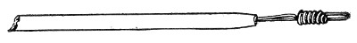 Fig. 184.—Platinum wire for burning hole through
parietes.
