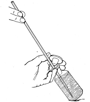 Fig. 206.—Withdrawing water from water sample bottle.