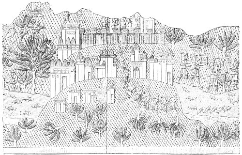 Fig. 39.—View of a Town and its Palaces. Kouyundjik. From
Layard.