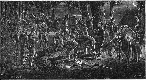 Burial Of Captain Walters At Midnight.