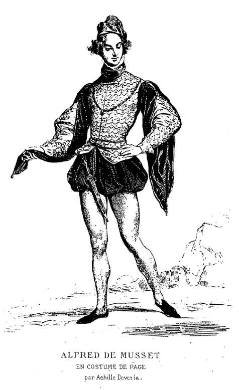 Portrait d'Alfred de Musset en costume de page