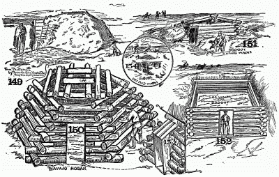 Forms of dugouts and mound shacks.