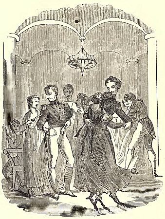 THERE WAS THE COUNTRY DANCE, SMALL OF TASTE; AND THE WALTZ, THAT LOVETH THE LADY'S WAIST. Canto III. p. 14.