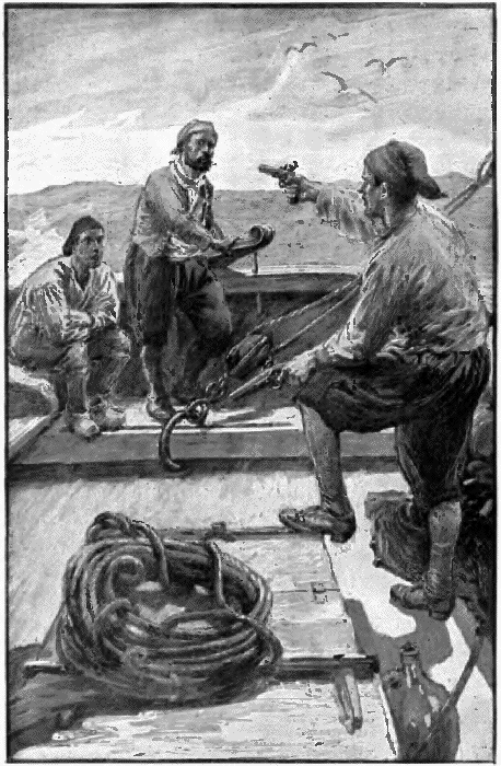Illustration: “HE ORDERED THE MAN AT THE HELM TO STEER FOR THE FRIGATE”