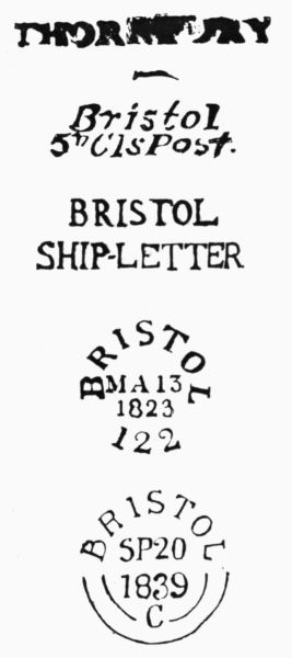 EARLY BRISTOL POST MARKS.