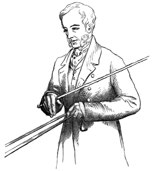 Man holding reins in left hand and reaching with right hand to shorten them