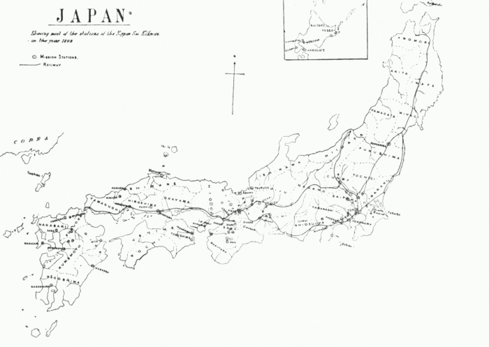 Sketch Map of Japan. Illustration.