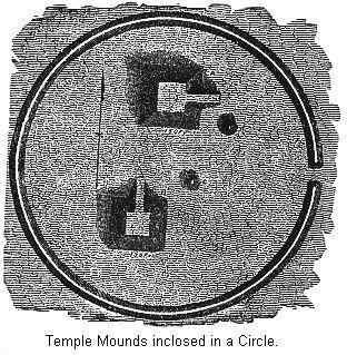 Temple Mounds inclosed in a Circle.