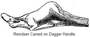 Reindeer Carved on Dagger Handle.