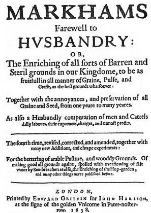 Title page for MARKHAMS Farewell to HVSBANDRY